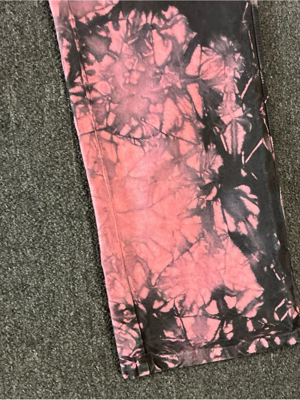 Men Market My Chemical Romance Jeans Black/Pink Tyedye Skater Grunge Goth SZ 34